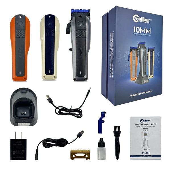 Caliber 10mm Clipper with Cordless Power, Zero-Gap Precision, and Zirconia Blades for Professional-Grade Cutting