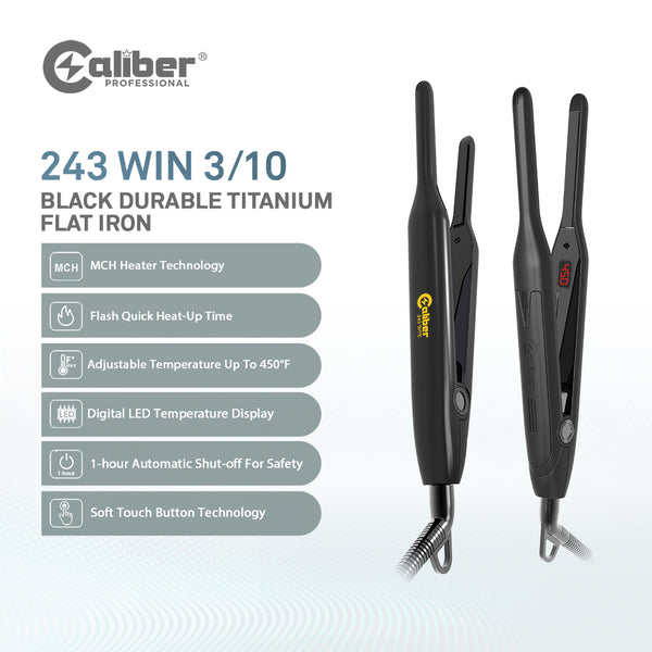 Caliber .243Win  3/10″ Black Durable Titanium Flat Iron