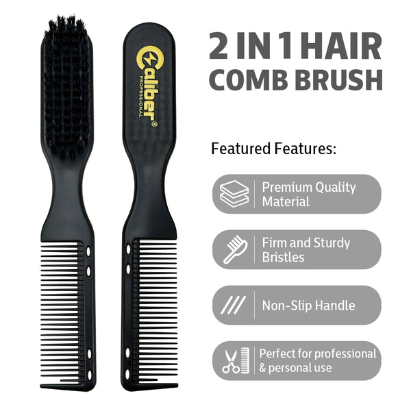 Caliber Barber Stylist Professional Hair Cutting Comb Brush 2-in-1