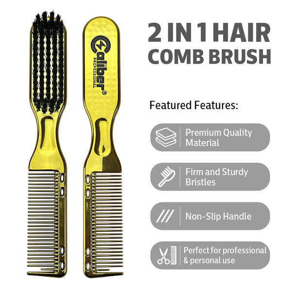 Caliber Barber Stylist Professional Hair Cutting Comb Brush 2-in-1