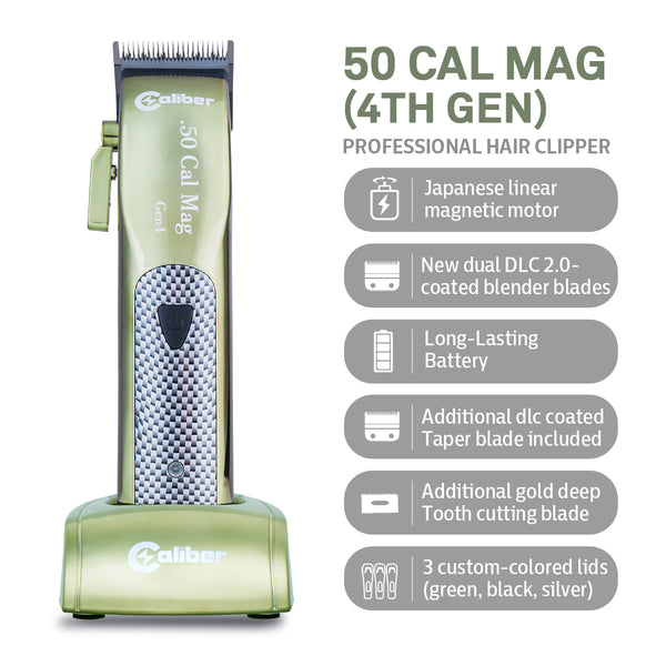Caliber .50 Cal Mag Professional Hair Clipper with High Speed Japanese Linear Magnetic , 4th Generation