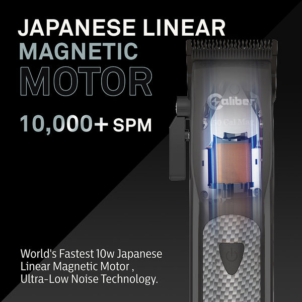 Caliber .50 Cal Mag Professional Hair Clipper with High Speed Japanese Linear Motor  Limited Edition, Black