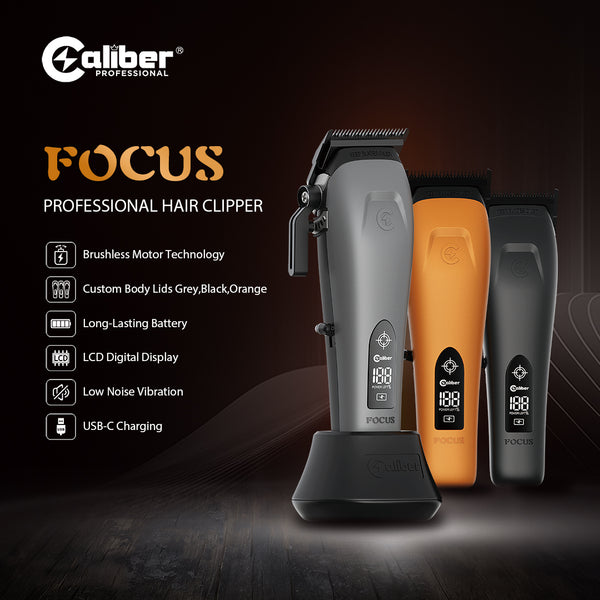 Caliber Focus Brushless Motor Clipper, 3 Color Lid