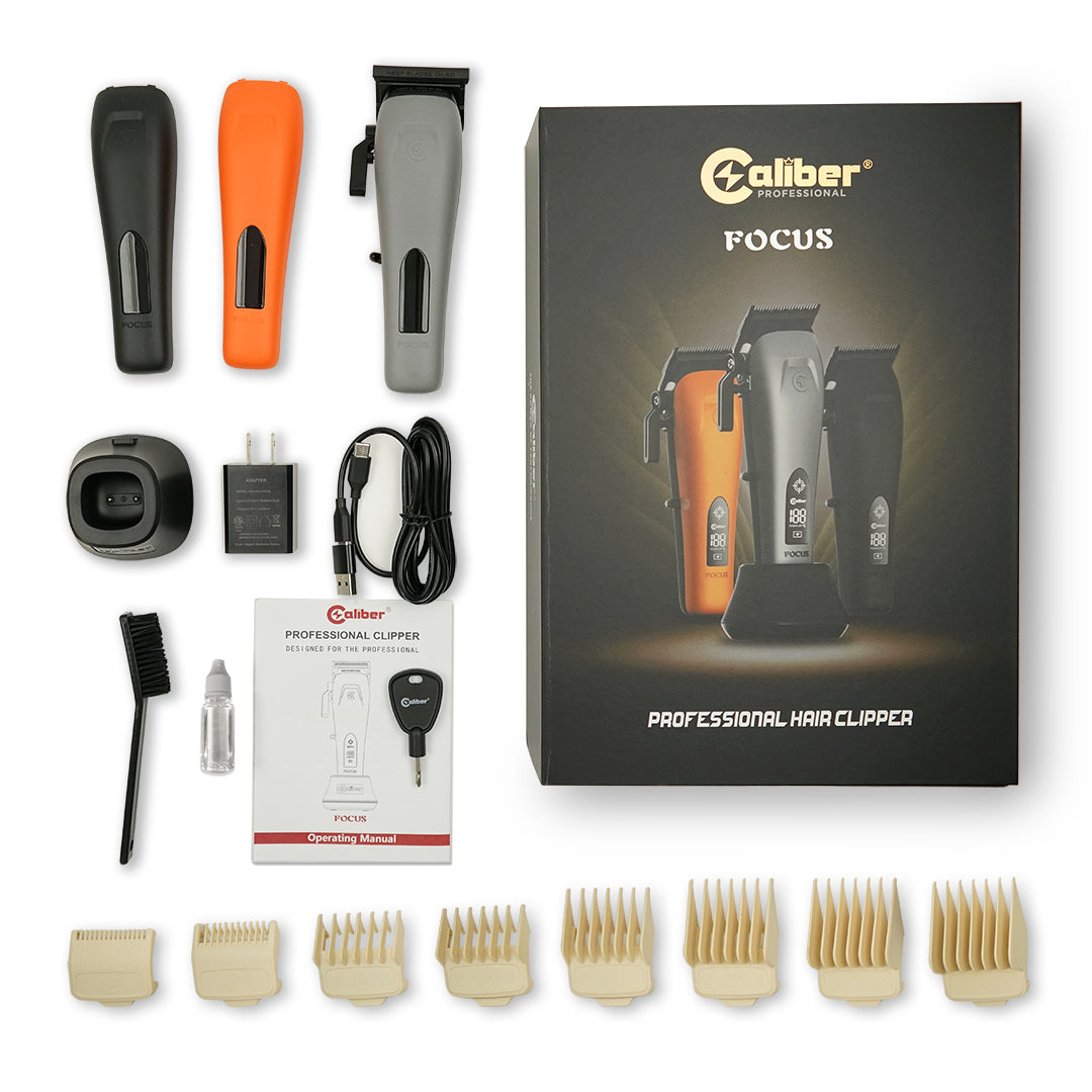 Caliber Focus Brushless Motor Clipper, 3 Color Lid – Caliber Pro USA